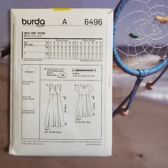 6496 Burda Sewing Pattern Jumper Dress - Picture 2 of 2